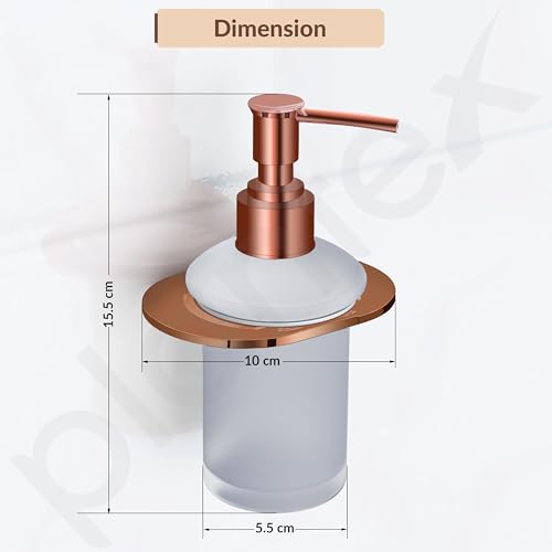 Image of Plantex Smero Pure Brass Made Liquid Dispenser Handwash Holder for wash Basin /Liquid Soap /Shampoo Dispenser /- Smart (PVD Rose Gold)