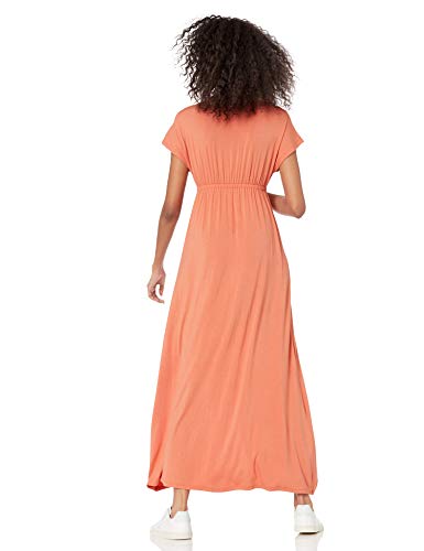 Image of Amazon Essentials Women's V Neck Short Sleeve Waisted Maxi Dress (Available in Plus Size)