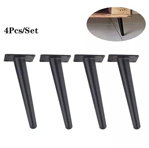 Image of Sofa Leg Black Finish 4 Inches (Set of 4) Metal Cone Shape Heavy Duty Sofa Legs for Home, Office Rustproof & Sturdy Sofa Paya with Mounting Screw | Furniture /Table Legs