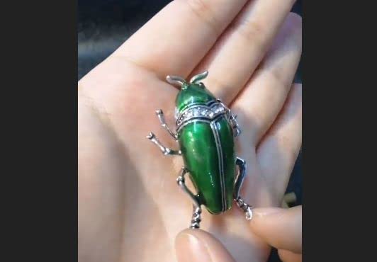 【アンティーク•ヴィンテージ】黄金虫ブローチ　コガネムシ　昆虫 アンティーク•ヴィンテージ】黄金虫ブローチ コガネムシ 昆虫