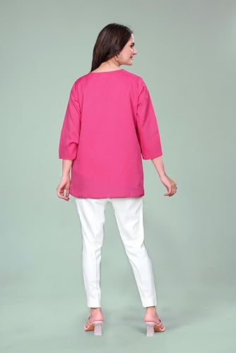 Image of SHANTVAN GALLERY Women's Tunics - Stylish & Comfortable Kurti for Woman with 3 /4 Designer Sleeves | Elegant Indian Short Tunic Top for Ladies | Casual, Festive