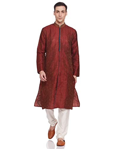Image of Sanwara Men's Woven Designer Silk Kurta