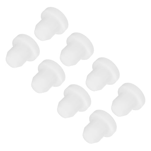 Image of MECCANIXITY 8pcs T-Shaped Silicone Plugs 6.5mm 1 /4 Inch Dia Snap in Plug Hole Seal Cover Round Rubber Stopper for Kitchen Rubber Bulkheads Waterproof Sealing Plugs White
