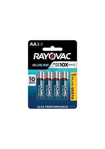 Pilha, Rayovac, Alcalina 208013, Azul, Aa, Pequena, Pacote de 4