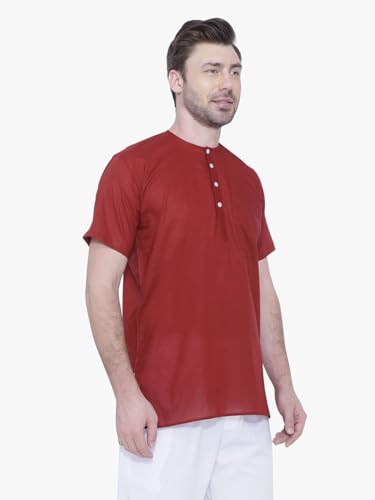 Image of Rajubhai Hargovindas Men's Pure Cotton Short Kurta | Pack of 4 |