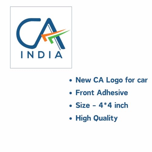 New CA Logo Stickers for car Front Adhesive | 4 * 4 Inch - Pack of 2 Stickers
