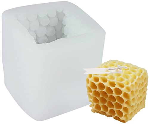 Vela 3D Haciendo Molde De Silicona, Molde De Jabón Hecho A Mano De Aromaterapia De Cristal Epoxi, Artesanía Hecha A Mano Regalos De Bricolaje Decoración del Hogar,1honeycomb Shape
