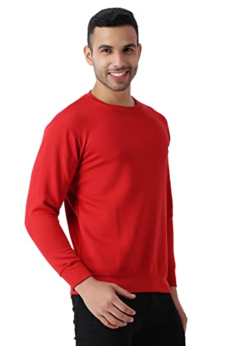 Image of MALENO Men Stylish Full Sleeves Red & Yellow Sweat Shirt