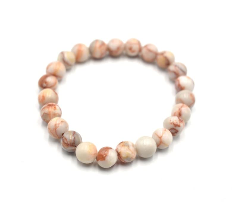 Bracelet jaspe rouge perles 8 mm bijou boho extensible pour prière