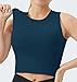 THE GYM PEOPLE Women's Medium Support Sports Bra Removable Padded Sleeveless Workout Crop Tops
