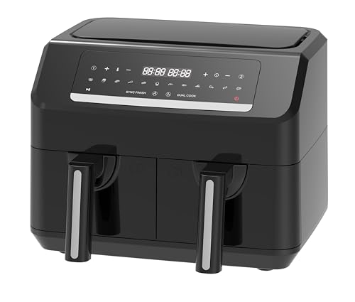 Emerio AF-130376.1 Digitale dubbele airfryer, frituren met hete lucht zonder extra olie, 2 x 3,6 l volume, 12 programma's, BPA-vrij, SYNC FINISH-functie (beide tegelijkertijd klaar) - Afbeelding 4