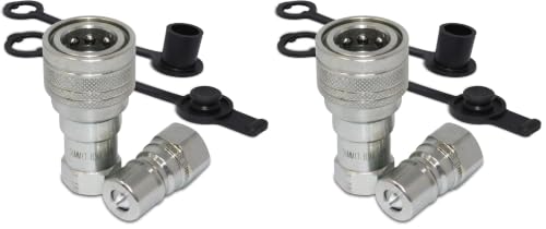 Image of Summit Hydraulics 3 /8 inch NPT ISO 7241-B Quick Disconnect Hydraulic Coupling /Coupler Set (Pack of 2)