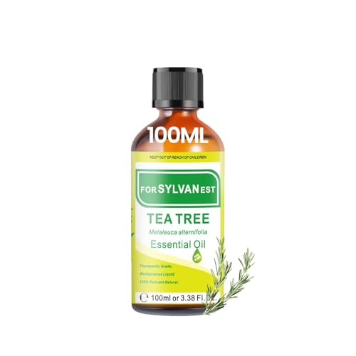 FORSYLVANEST Olio di tea tree 100 ml, 100% naturale, olio essenziale di tea tree per pelle, capelli, unghie, diffusore, massaggi e aromaterapia (Tea Tree)
