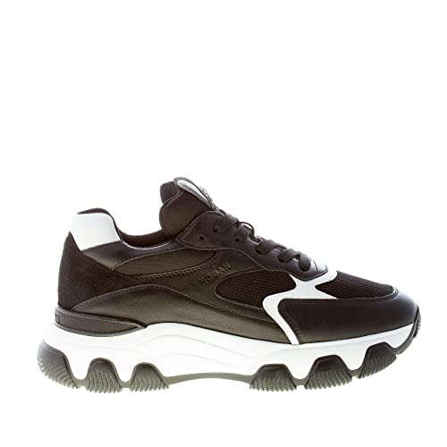 Suola: Gomma Hogan Donna Hyperactive Sneaker in Pelle e Tessuto a Rete Nero più Bianco Color Nero Size 36.5
