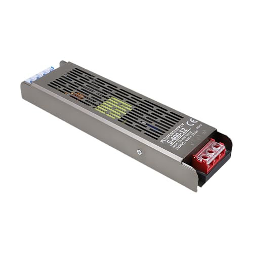 Clearhill Fuente de alimentación LED, adaptador de 12 V 400 W, transformador LED plano, CA a 12 V CC 33,3 A de bajo voltaje, utiliza tecnología a prueba de polvo y humedad, para tiras de luz