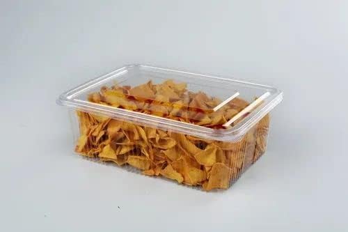Khaana Packaging [150ml, 50pc Hinged Pet - Rectangular Containers with lid I Transparent Reusable Air Tight Box I Containers for Kitchen Storage Serving Food delivery Home Outdoor, Travel Pack of 50 4