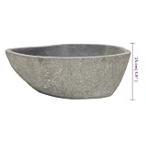 vidaXL Waschbecken Flussstein Naturstein Aufsatzwaschbecken Waschschale Waschtisch Handwaschbecken Bad Waschplatz Badezimmer Oval 37-46cm