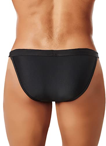 MIZOK Men's Sexy Low Rise Swimsuits Bikini Swimming Briefs Swimwear with Adjustable Drawstring3