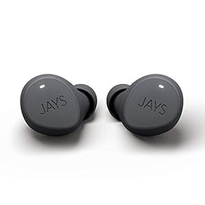 JAYS Bluetooth koptelefoon in oor – m-Five – Grijs – Echte Draadloze Sport koptelefoon tot 18h batterijduur geschikt voor iOS & Android