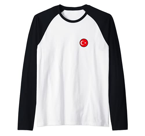 Flag Turkey Raglan Baseball Tee, Black