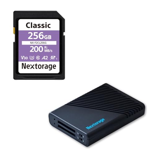 Nextorage {[J[ UHS-I SDJ[h256GB NX-F2CL256G + USB 10Gbps (USB3.2 Gen2) Type-C CgveNgXCb` J[h[_[ NX-DF1CL Zbg DRW-F2CL256G