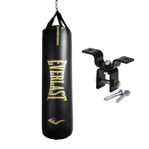 Everlast Elite 2 Heavy Bag (80 LB) with Wood Beam Heavy Punching Bag Hanger, Durable Boxing Heavy...