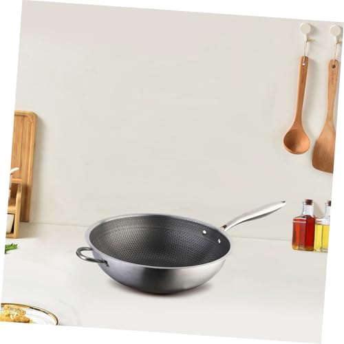 Wok de acero inoxidable con doble mango antiadherente miniatura 5