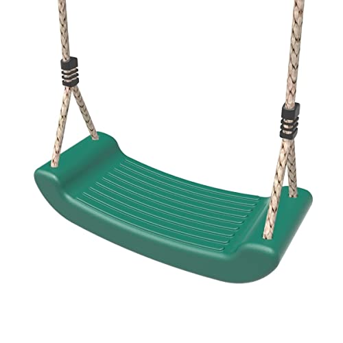 image for Rebo® Wooden Swing Set Plus Deck and Slide - Solar Green | Outdoor To