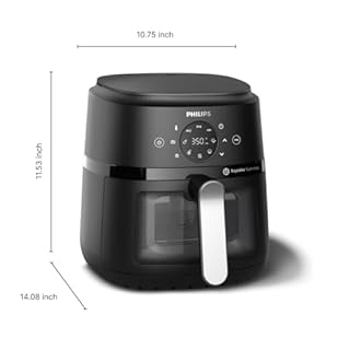 Philips 2000 Series Airfryer - RapidAir Technology, 13-in-1 Ways to Cook, 4.4QT Capacity, Healthier Meals Up to 90% Less Fat, Easy to Clean, Dishwasher Safe, Touchscreen Control, HomeID App (NA221/00)