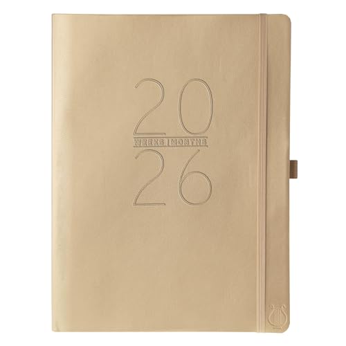 Graphique 2026 Apollo Business Planner | 18 Month Organizer, July 2025 - Dec. 2026 | Weekly & Monthly Spreads | To-Do List & Note Pages | Pen Loop | Vegan Leather | Gold | 8” x 10”
