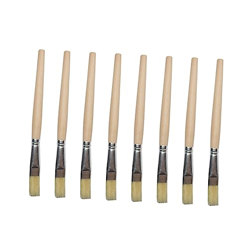 Cabilock 12Pcs Wooden Handle Basting Brush Ergonomic Bristle Brushes for Bbq Baking and Cooking for Marinades Sauces and Oils Versatile Kitchen Tool