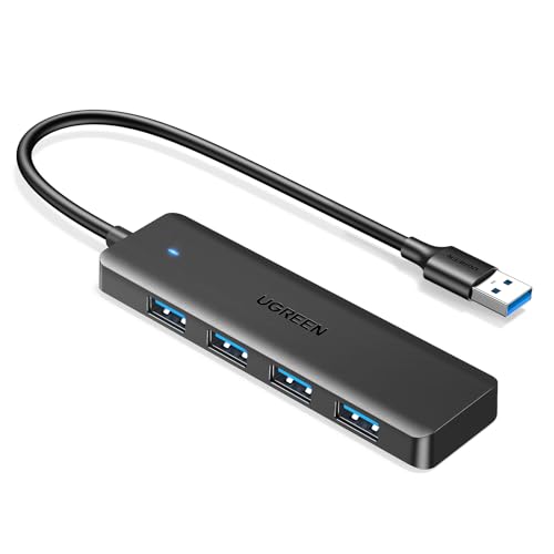 UGREEN USB 3.0 Hub, 4 Ports USB A Splitter Ultra-Slim USB Expander for Mouse, Keyboard, Flash Drive, U Disk, Printer Compatible with Laptop, Desktop PC, Xbox, PS5, and More ['0.5 feet']