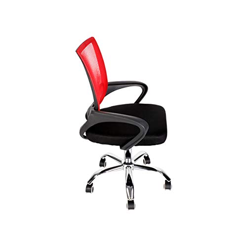 Cadeira De Escritório Executiva C/Base Cromada Giratória 360º Vermelha