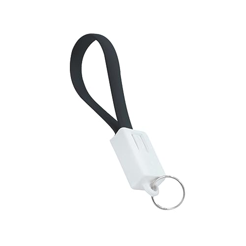 BIUDECO Micro USB Cable Key Ring and USB Cable Key Holder with Charging Function, Easy to Use Plastic Keychain for Mp4 Mp3 Player Travel and Home Use, Black 20X0.8X1Cm Compact Design