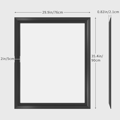 Image of 30x36 Inch Black Framed Bathroom Mirrors for Over Sink | Wall Mirrors for Bathroom Sink, Bathroom Vanity Mirror, Rectangle Farmhouse Mirror, Bedroom, Living Room, Entryway