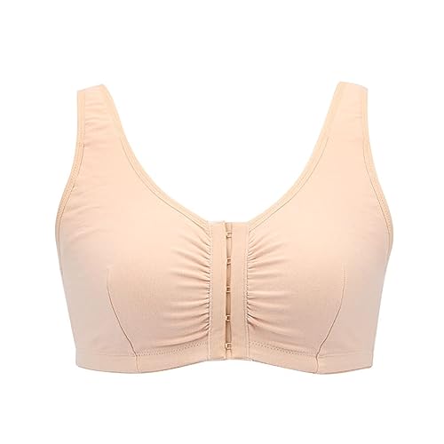 Sujetadores con Bolsillos For Mastectomía Posoperatoria For Mujer, Ropa Interior con Tirantes Anchos, Comodidad Y Soporte For Prótesis Mamarias De Silicona (Color : Beige, Size : M/Medium)