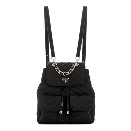 GUESS Mochila Giully Flap, preta, Preto, One Size