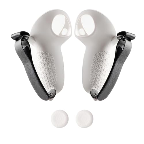 Capa protetora para controle VR para Meta Quest 3, capa protetora de silicone antiderrapante com alça ajustável compatível com acessórios Oculus Quest 3