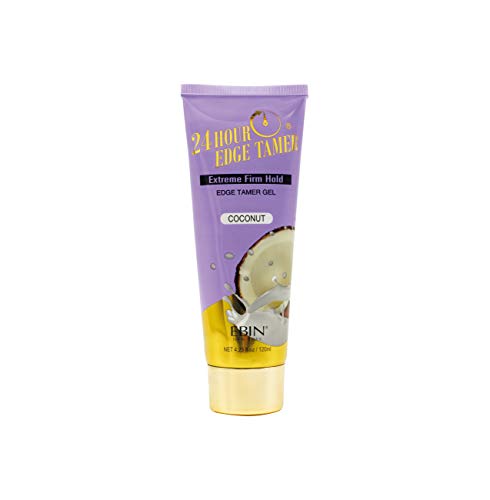 EBIN NEW YORK 24 Hour Edge Tamer Tube, Extreme Firm Hold, 4.23oz, Coconut – Carry & Go, No Flaking, No residue, Shine, Moisture with Argan Oil