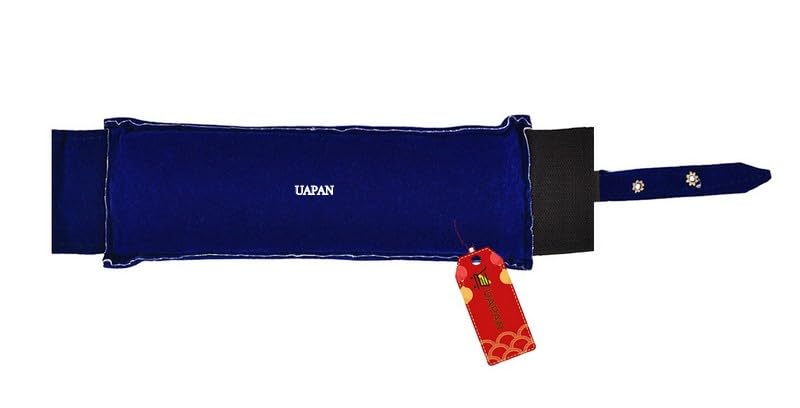 Image of UAPAN 3 line Ankle Bells Velvet Belt with Velcaro Pad for Classical Bharatanatyam Kathak Dance with Adjustable Strap (Blue, Belt)