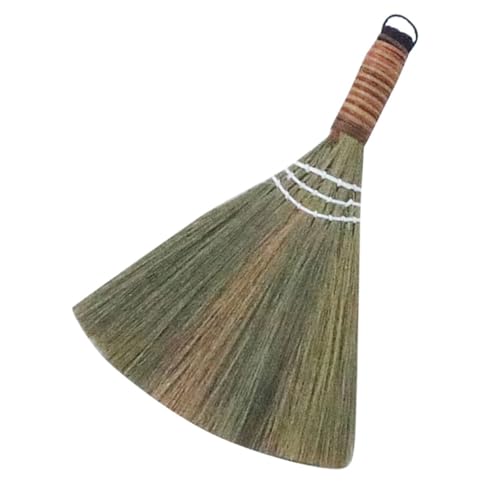 LOLIPPYY 木製短柄ほうき デスク用ほこり取りブラシ 小型柔軟掃除ブラシ 室内カウンター清掃用 机上ほこり除去に