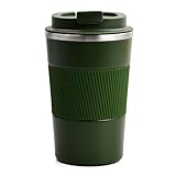 【Paquete y tamaño】: nuestras tazas de café están disponibles en dos opciones de color, una negra y otra verde. Puedes elegir según tu preferencia. La taza de café mide 15x9 cm, es liviana y compacta, por lo que es fácil de transportar.