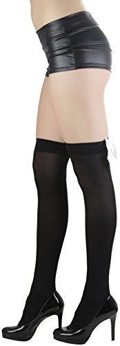 Image of ToBeInStyle Women's Back Satin Bow Thigh Hi
