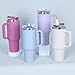 4 pack 40 oz Tumbler with Handle Bulk & Detachable Flip Straw Lid Easy to Clean, 100% Leak splash proof Vacuum Insulated Tumbler, Keep Cold & Hot (Lavender Purple, Hot Pink, Light Pink, Glacier Blue)