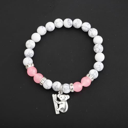 Image of MAOFAED Koala Bracelet, Koala Lover Gift, Koala Jewelry, Gemstone Bead Bracelet