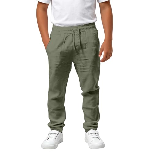 Pantalones casuales para niño de corte plano y textura elástica suave