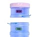7 Day Pill Organizer Case Stackable Weekly Supplements Vitamins Pills Holder Dispenser Extra Large Translucent Blue with Label and One More Lids