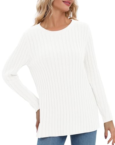 Image of Urban CoCo Women's Lightweight Crewneck Pullover Sweaters Long Sleeve Fall Knitted Sweater Tops