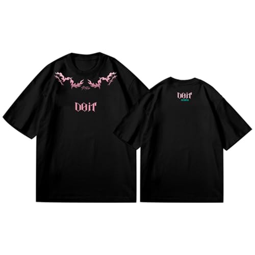 KASENFASHION SKZ DO IT Gedruckt Beiläufige Tops Album T-Shirt BangChan Lee Know Changbin Hyunjin Han Felix Seungmin I.N Print Kurzarm Rundhals Konzert Outfit SKZ Merchandise