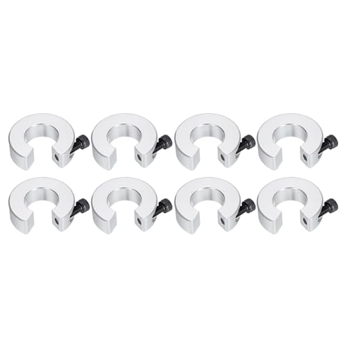 QUARKZMAN 8uds Eje Collar Juego para Lineal Riel SBR20, Abrazadera Eje Collar con Juego Tornillo 20mm Diámetro, 40mm OD, 12mm Grosor Aluminio Todo en Uno Eje, Anodización